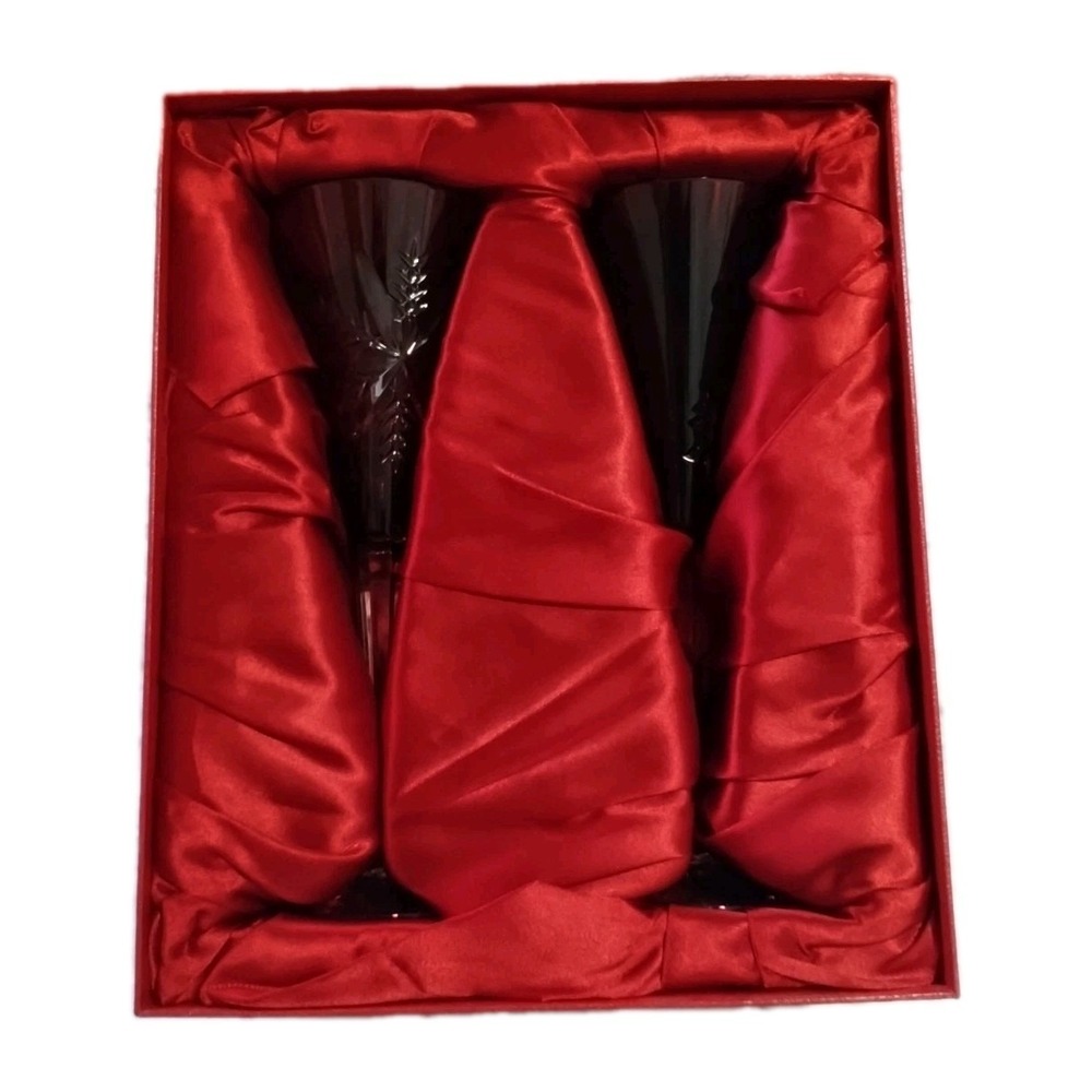 Waterford Black Crystal Champagne Flutes - Set of 2